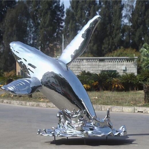 天津不銹鋼鏡面鯨魚雕塑廠家